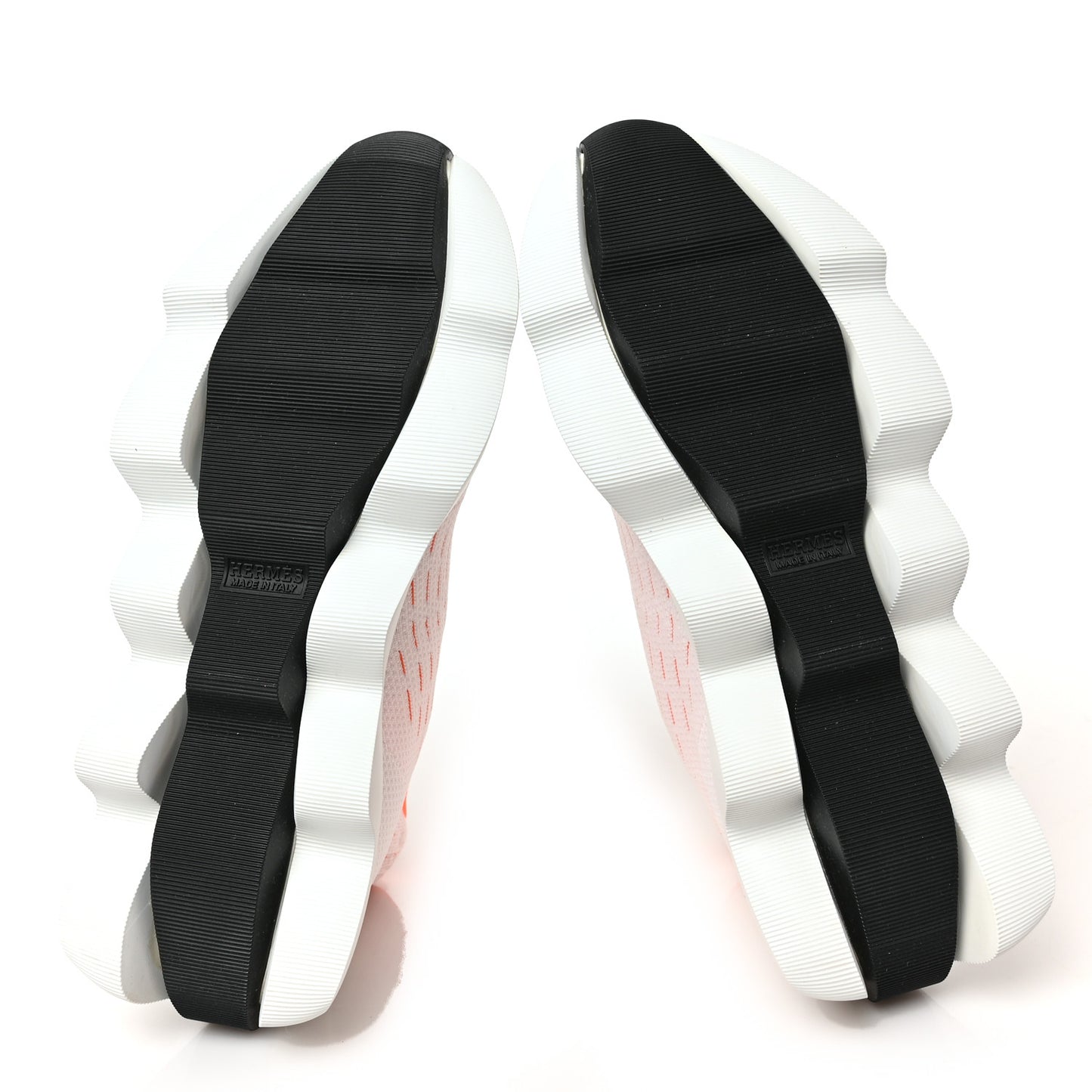 Technical Canvas Goatskin Womens Eclair Sneakers 36.5 White Orange