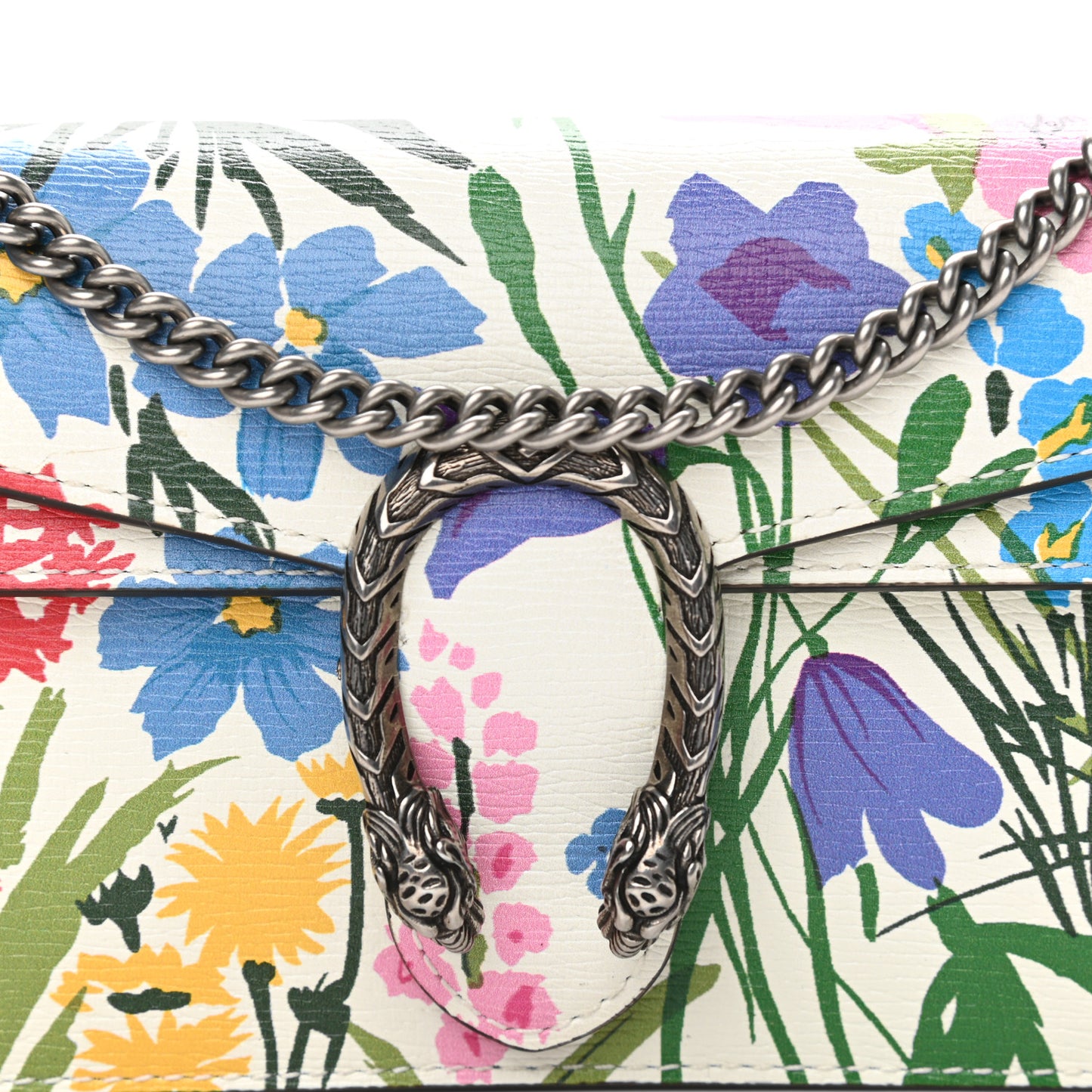 X KEN SCOTT New Shangai Calfskin Jardin D'Avril Floral Print Super Mini Dionysus Shoulder Bag Ivory Pink