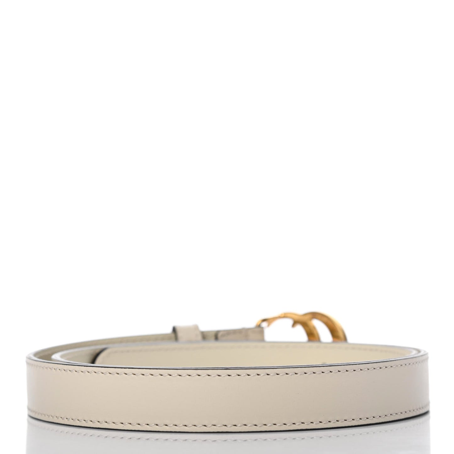 Plutone Calfskin Double G 20mm Belt 80 32 Mystic White