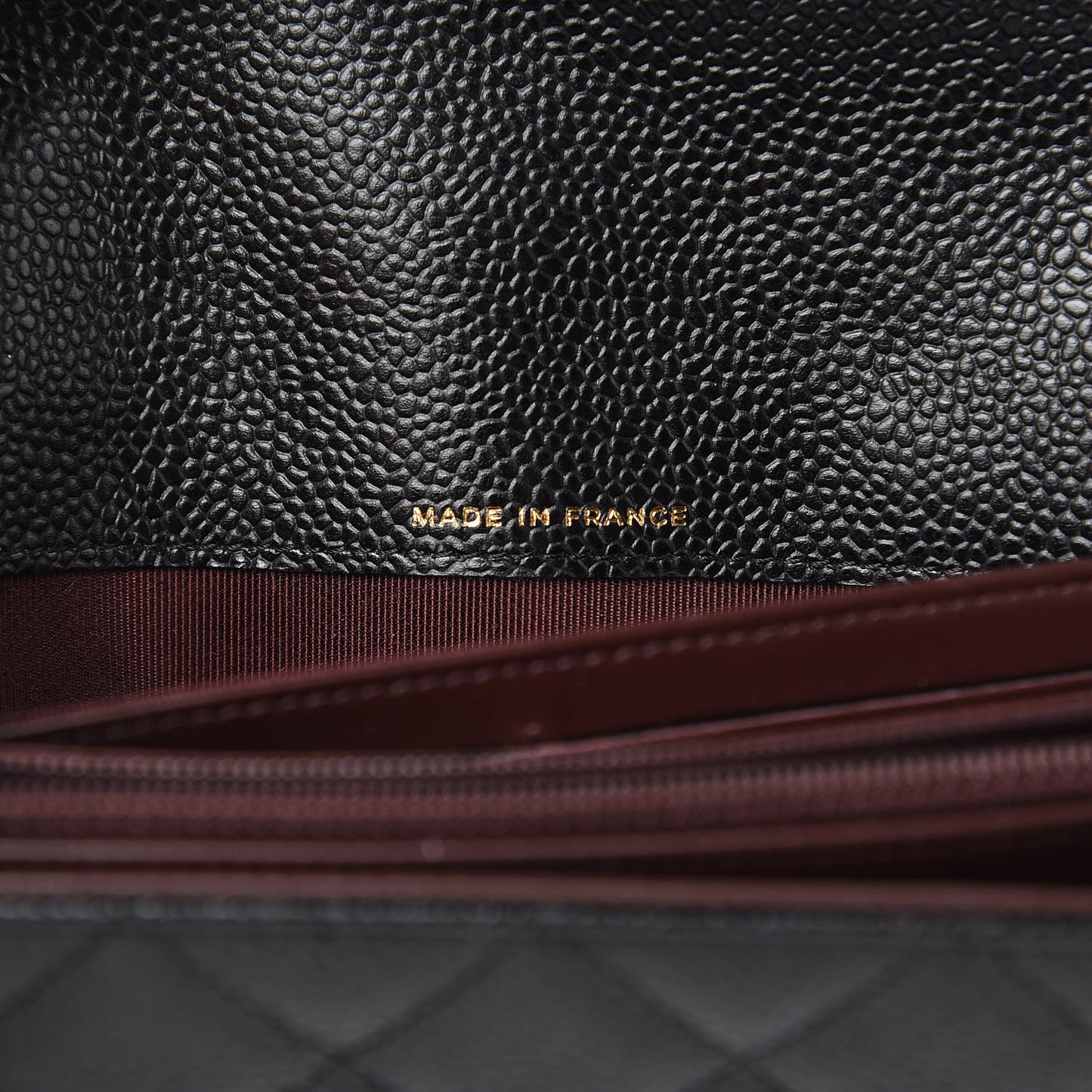 Caviar Quilted Large Gusset Flap Wallet Black