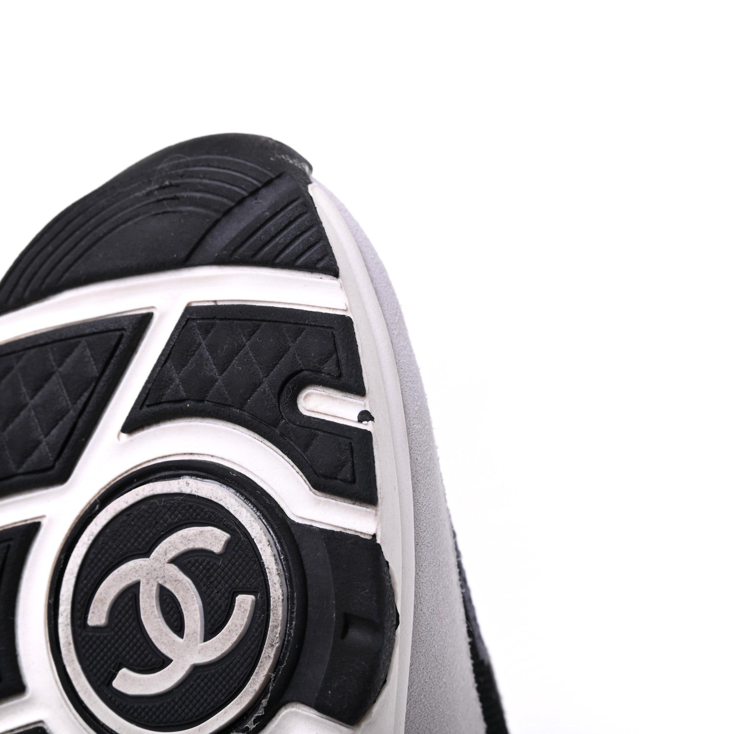 Chanel Fabric Suede Calfskin Stretch CC Sneakers 38 Beige Black 19 of 19
