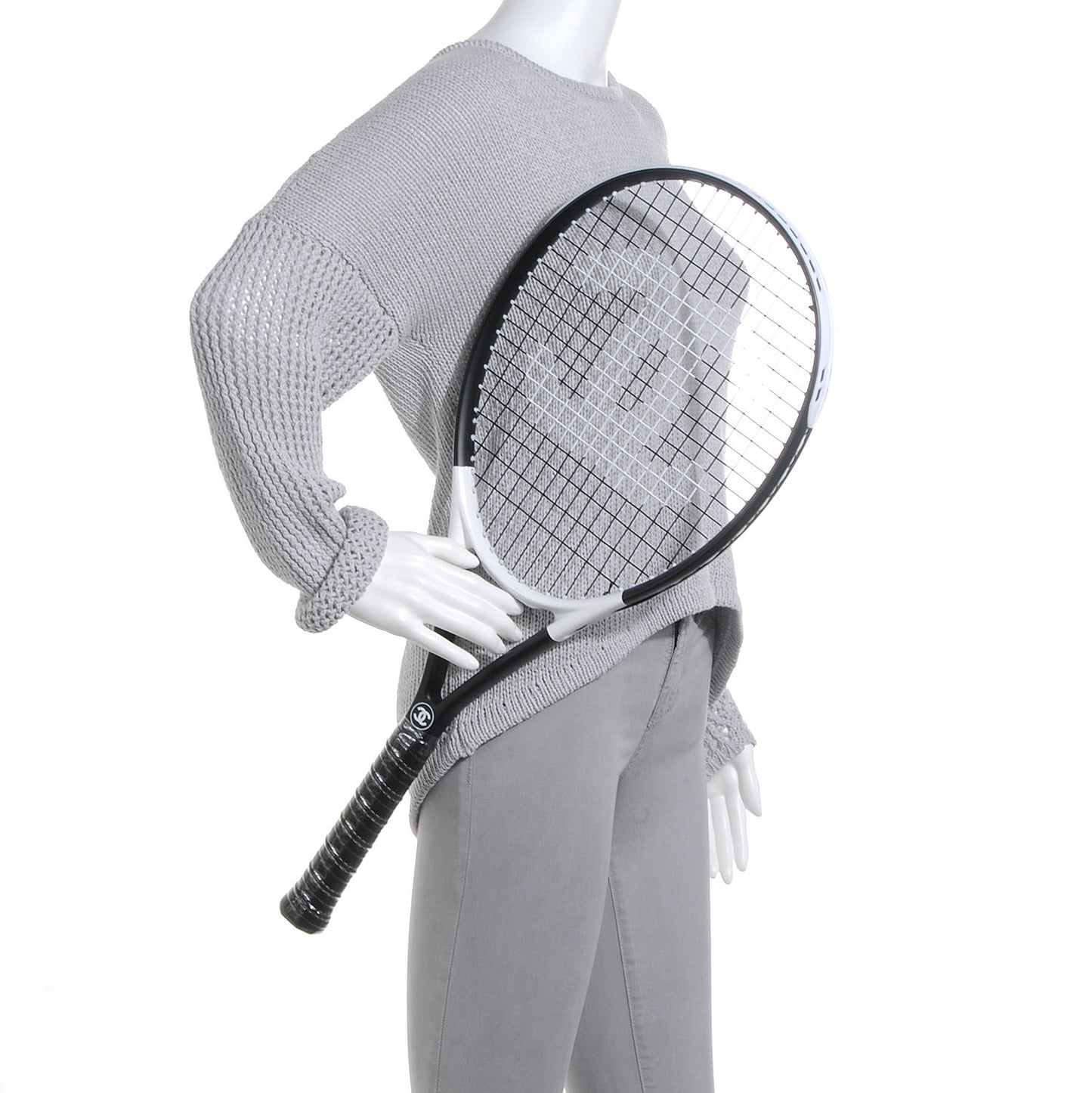 Tennis Racquet and Nylon Quilted Cover Black