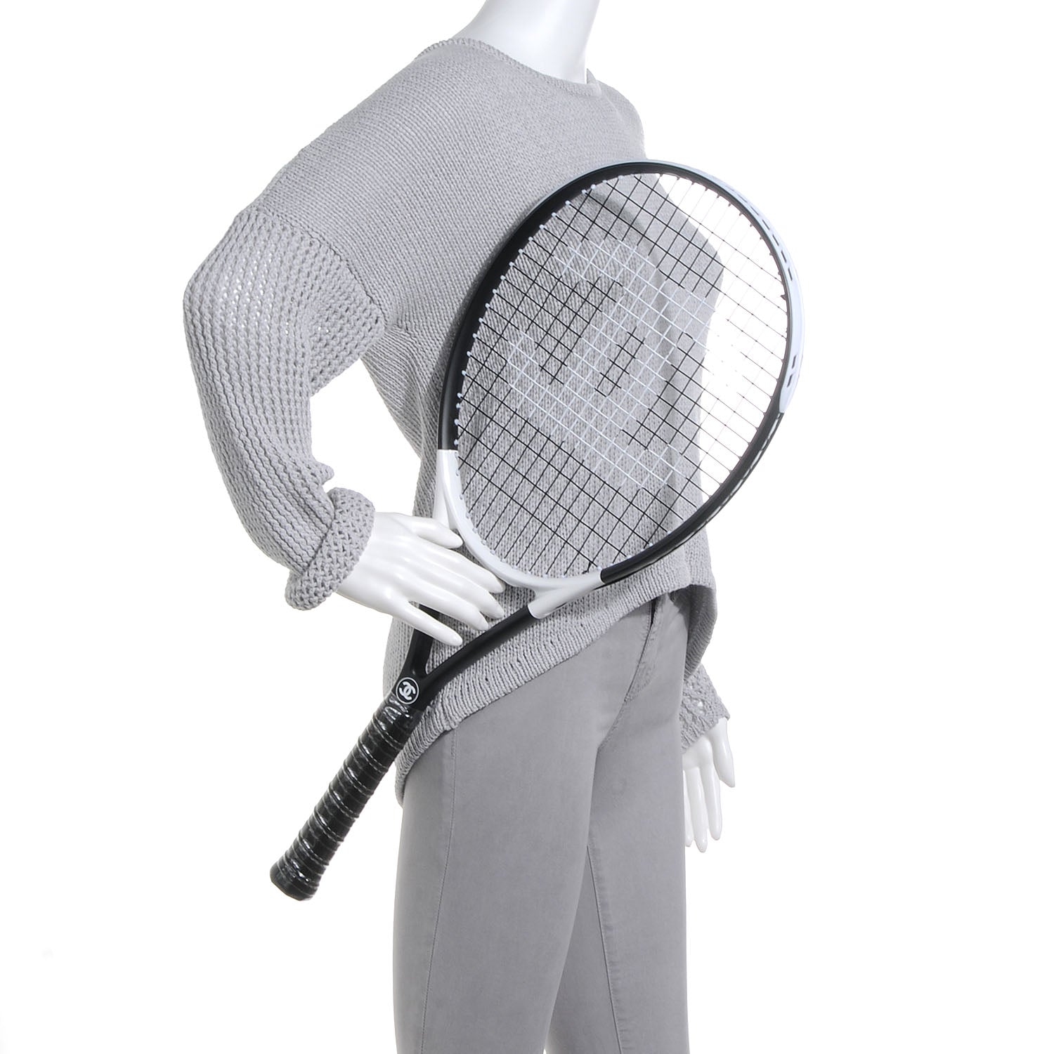 Chanel Tennis Racquet and Nylon Quilted Cover Black 2 of 7