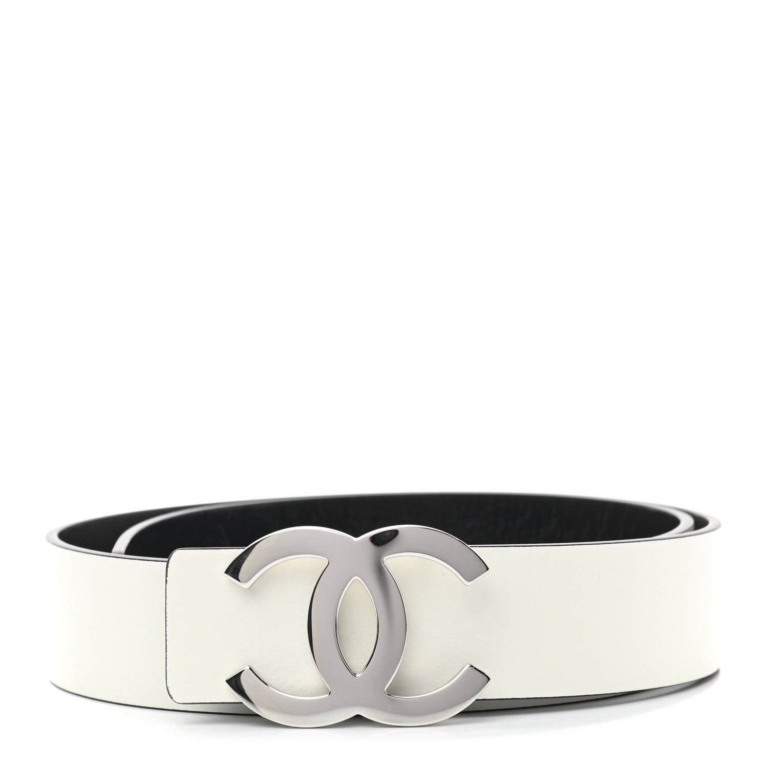 Chanel Calfskin CC Reversible Belt 80 32 White Black 1152696 – FASHIONPHILE