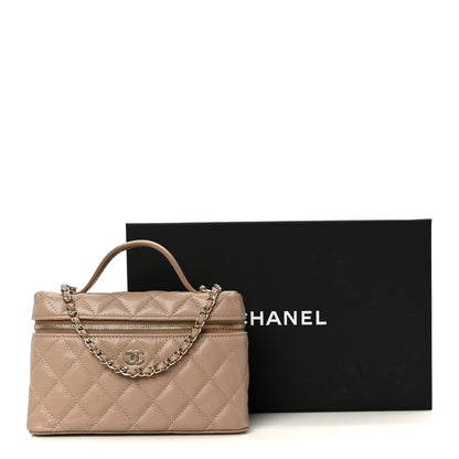 Chanel Caviar Quilted Top Handle Slim Vanity With Chain Dark Beige 11 of 11
