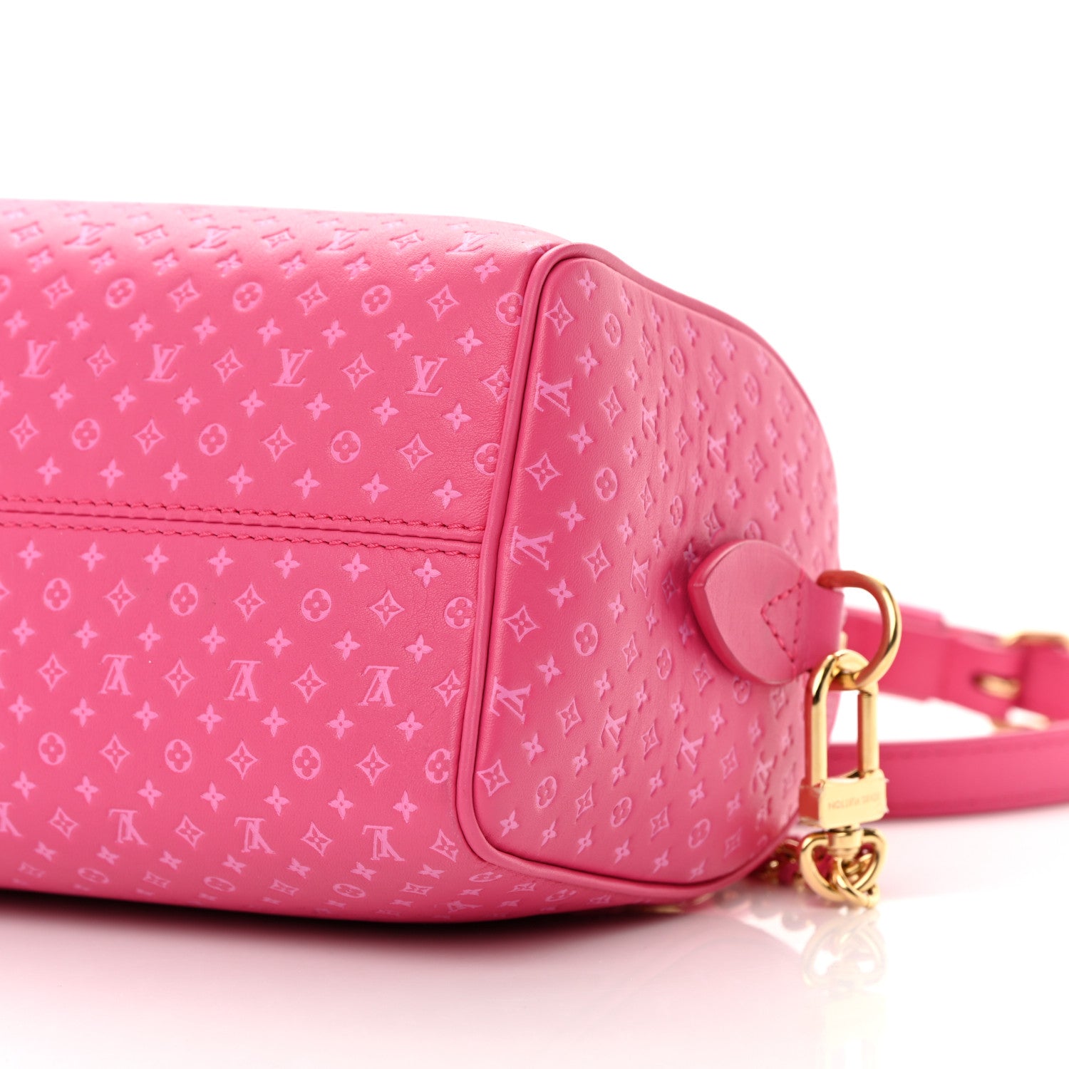 Louis Vuitton Calfskin Nanogram Embossed Speedy Bandouliere 20 Rose 9 of 17