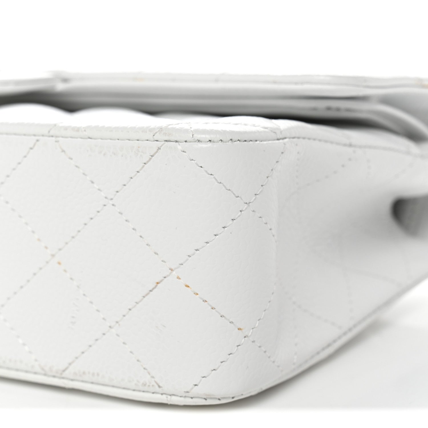 Chanel Caviar Quilted Medium Double Flap White 10 of 14