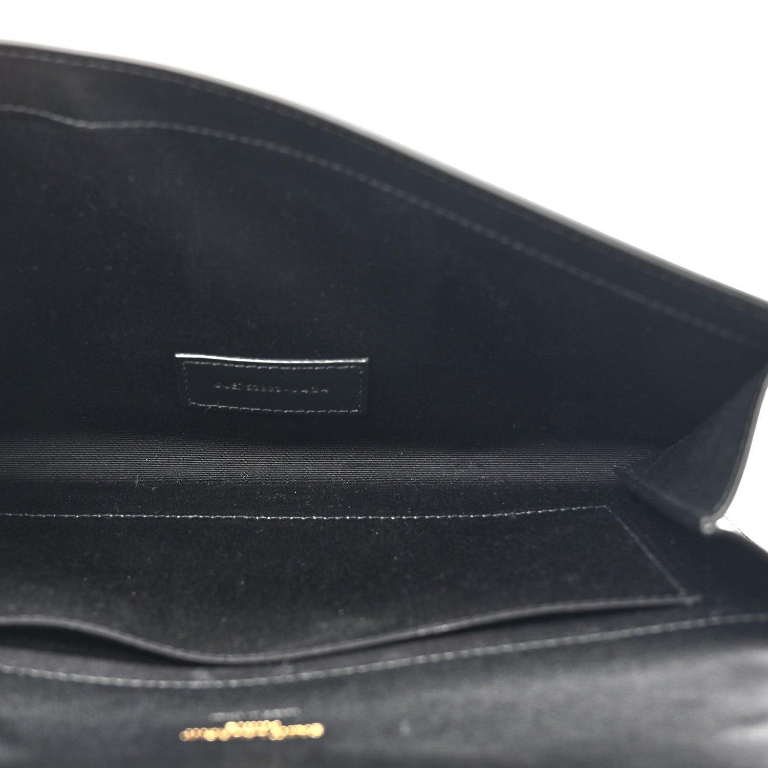 Saint Laurent Nappa Patent Calfskin Two-Toned Monogram Pouch Alabastro Black 5 of 11