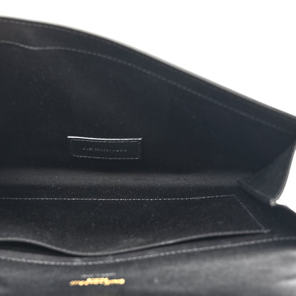 Saint Laurent Nappa Patent Calfskin Two-Toned Monogram Pouch Alabastro Black 5 of 11