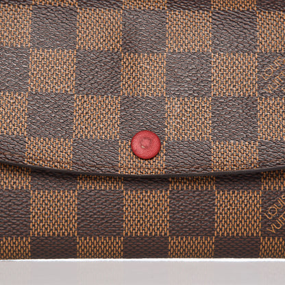 Louis Vuitton Damier Ebene Emilie Wallet Red 10 of 11