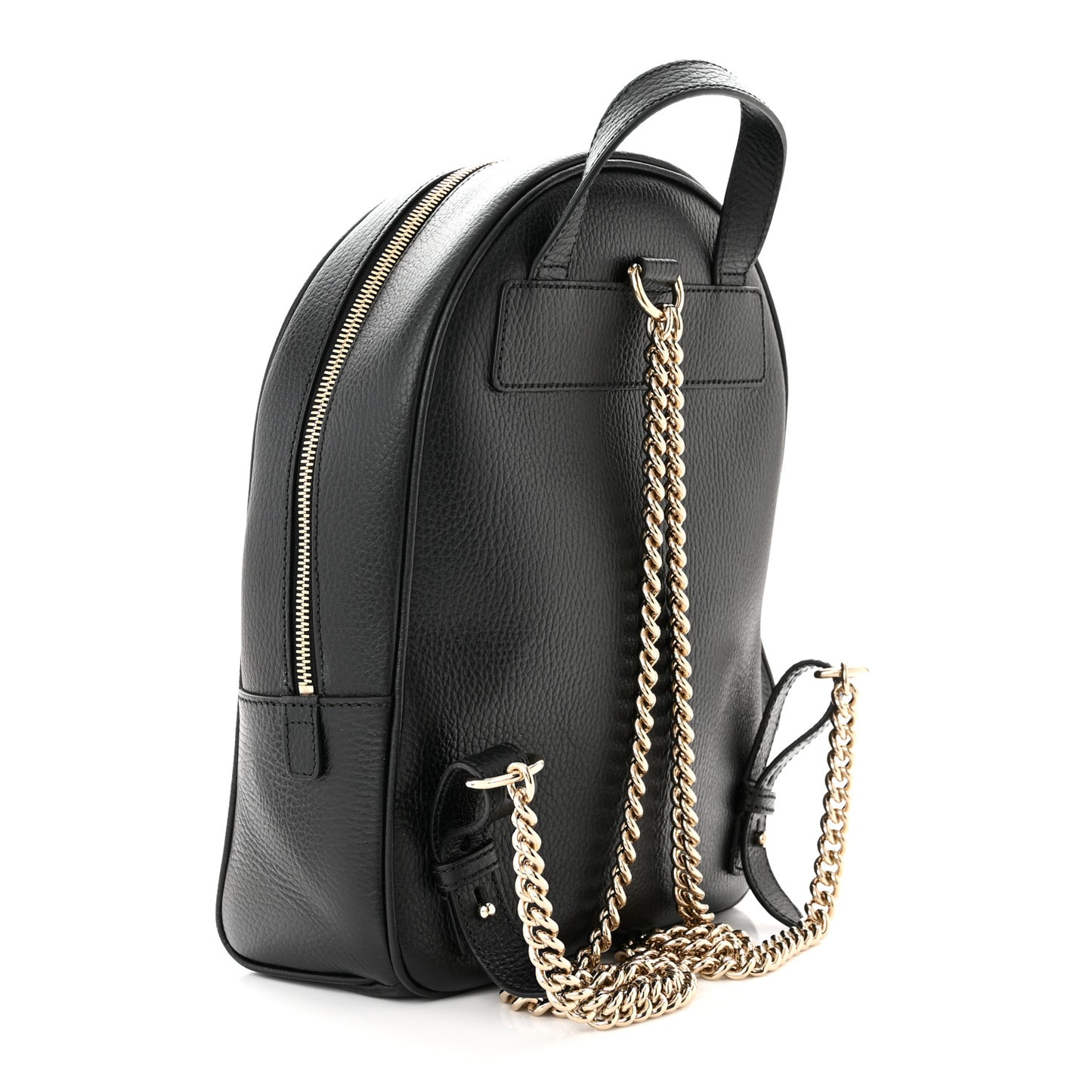 Pebbled Calfskin Soho Chain Backpack Black