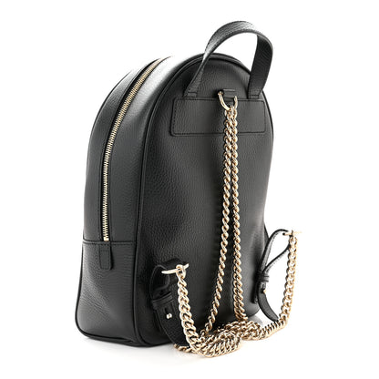 Gucci Pebbled Calfskin Soho Chain Backpack Black 3 of 10