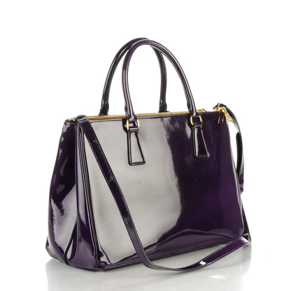 Prada Spazzolato Large Galleria Double Zip Tote Viola Fume 3 of 8