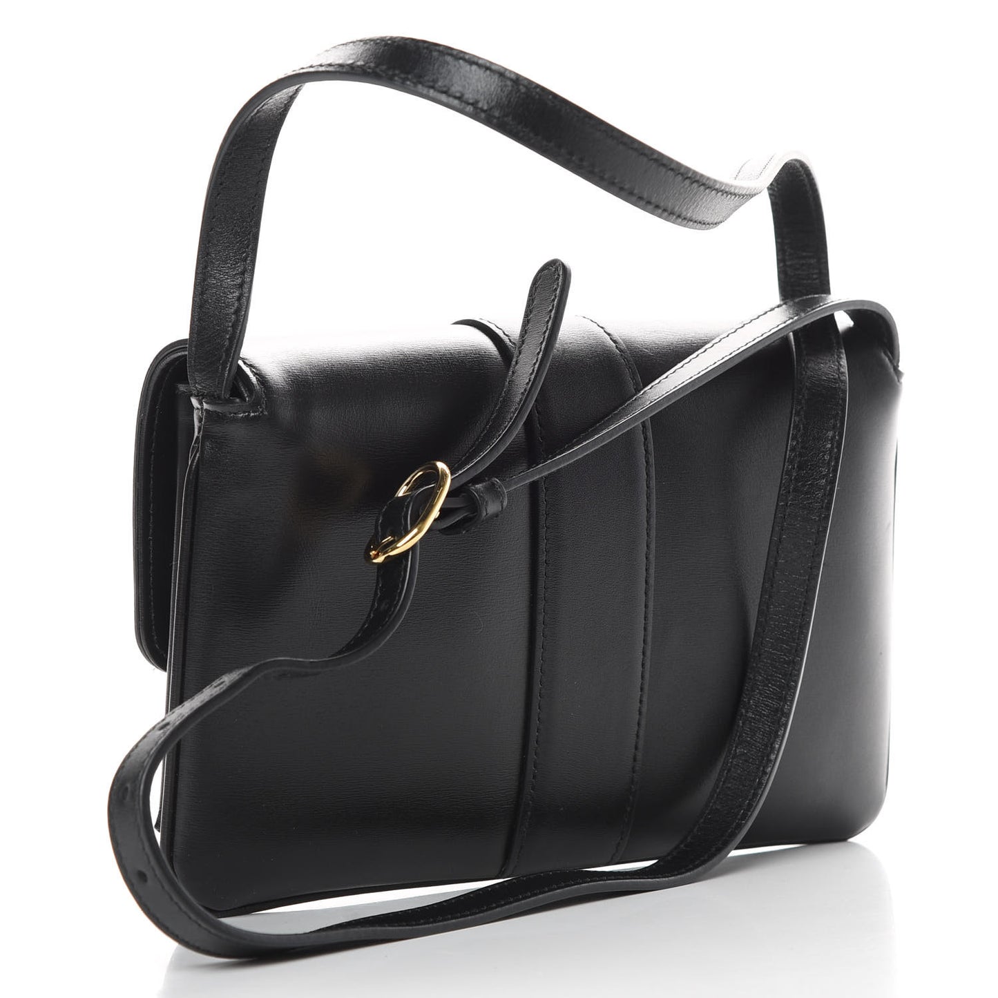 Vitello Palmellato Lux Small Arli Flap Shoulder Bag Black