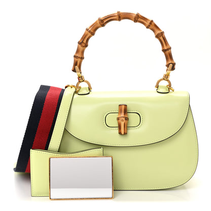 Gucci Boarded Dyana Lux Calfskin Web Small Bamboo 1947 Top Handle Bag Light Green 3 of 12