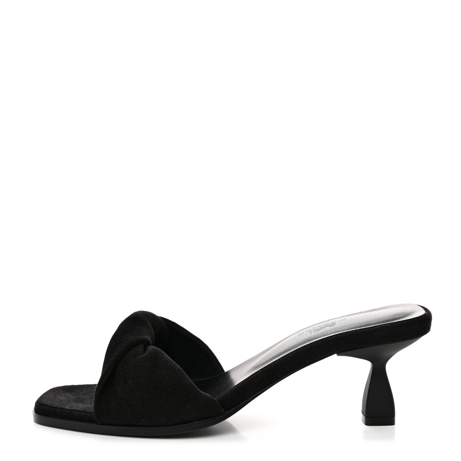 Hermes Suede Goatskin Giny 55 Sandals 39 Black 1 of 9