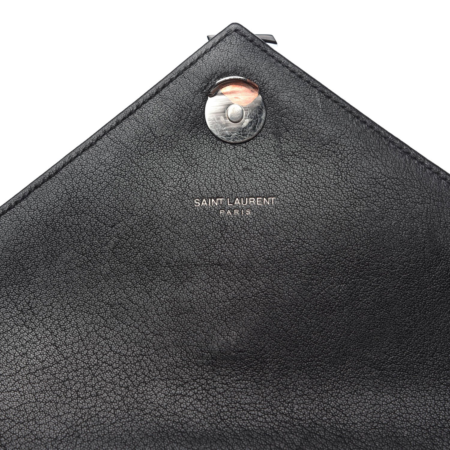 Saint Laurent Sheepskin Matelasse Chevron Monogram Monochrome Medium College Bag Black 6 of 11