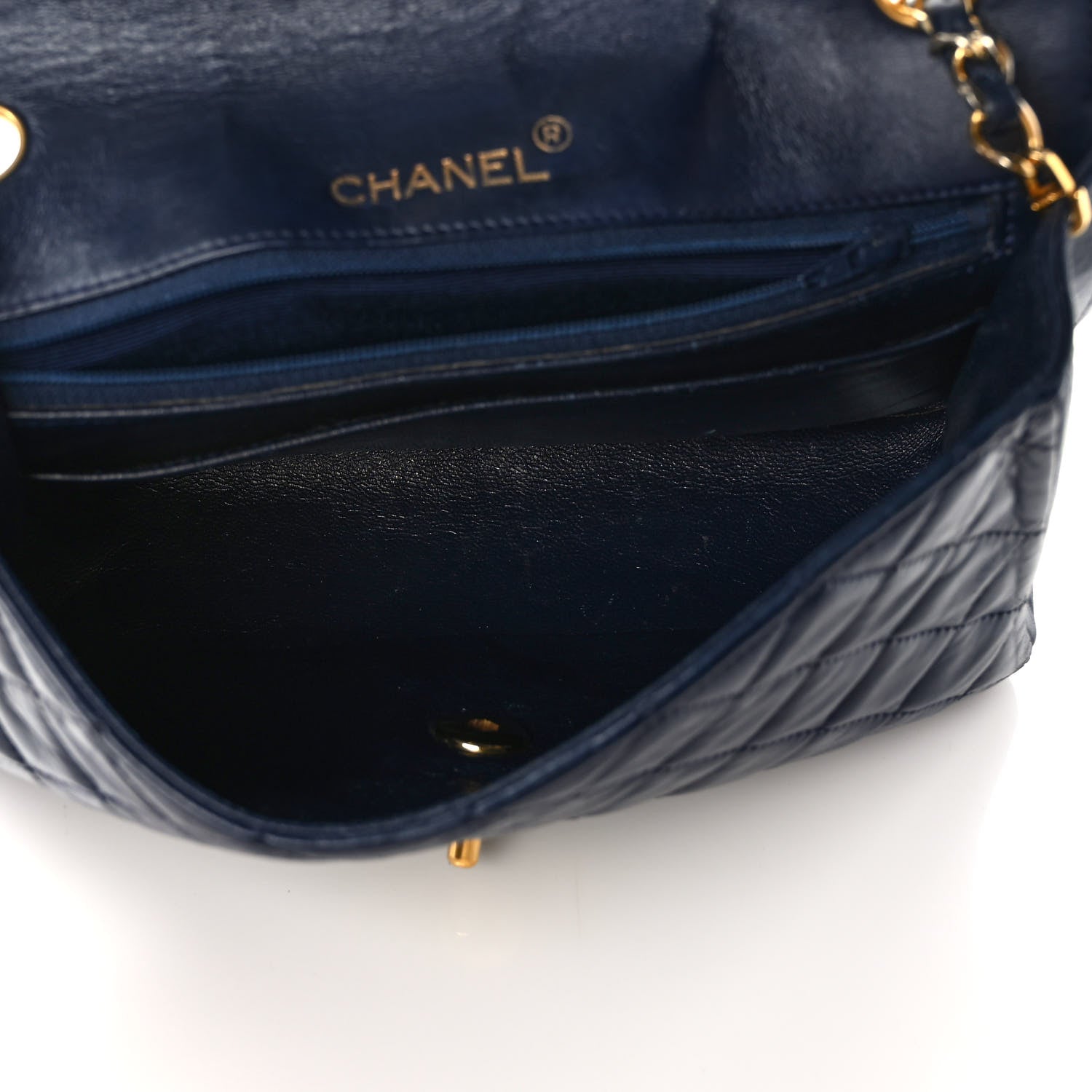 Chanel Lambskin Quilted Medium Single Flap Navy 5 of 9