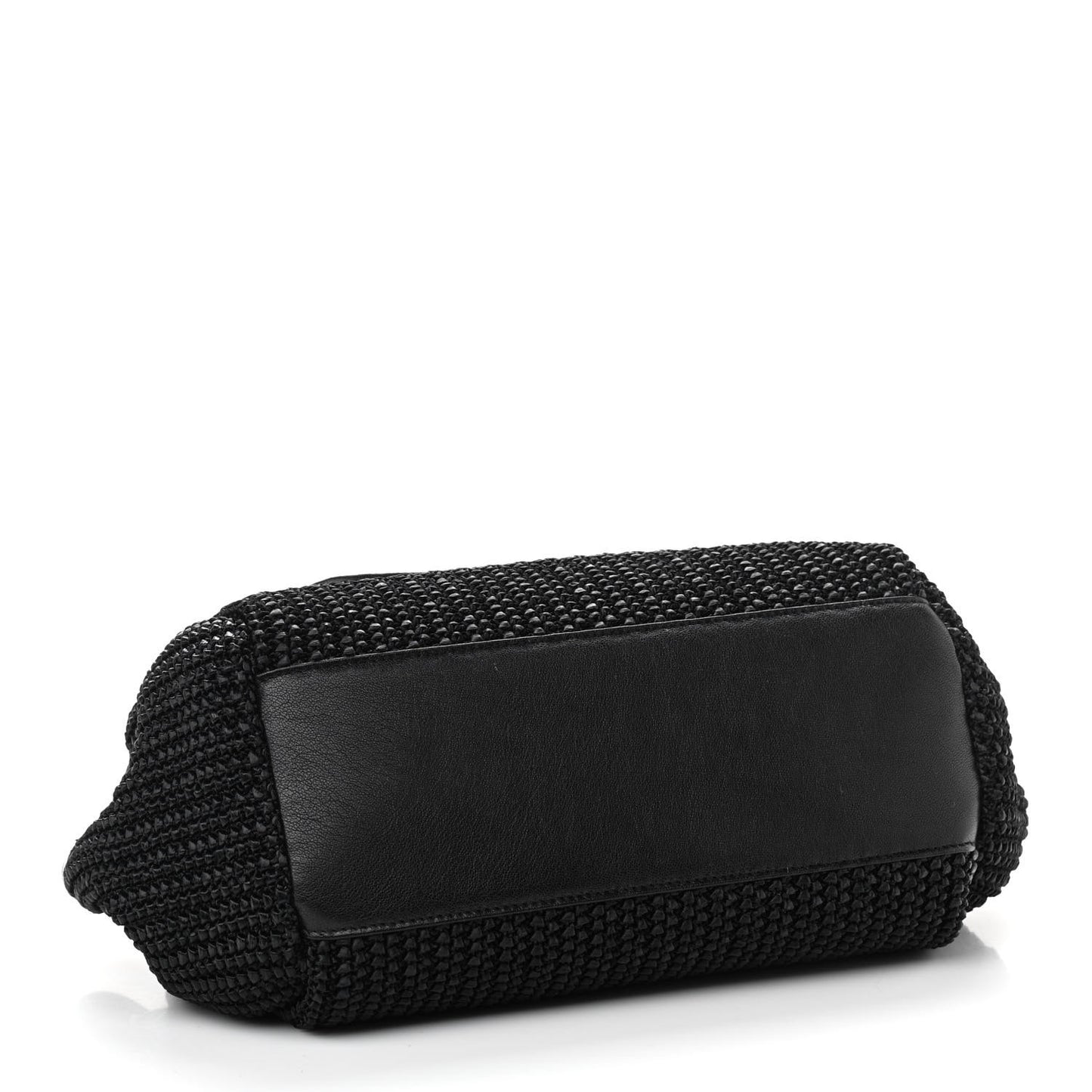 Raffia Calfskin Small Nolita Shoulder Bag Black