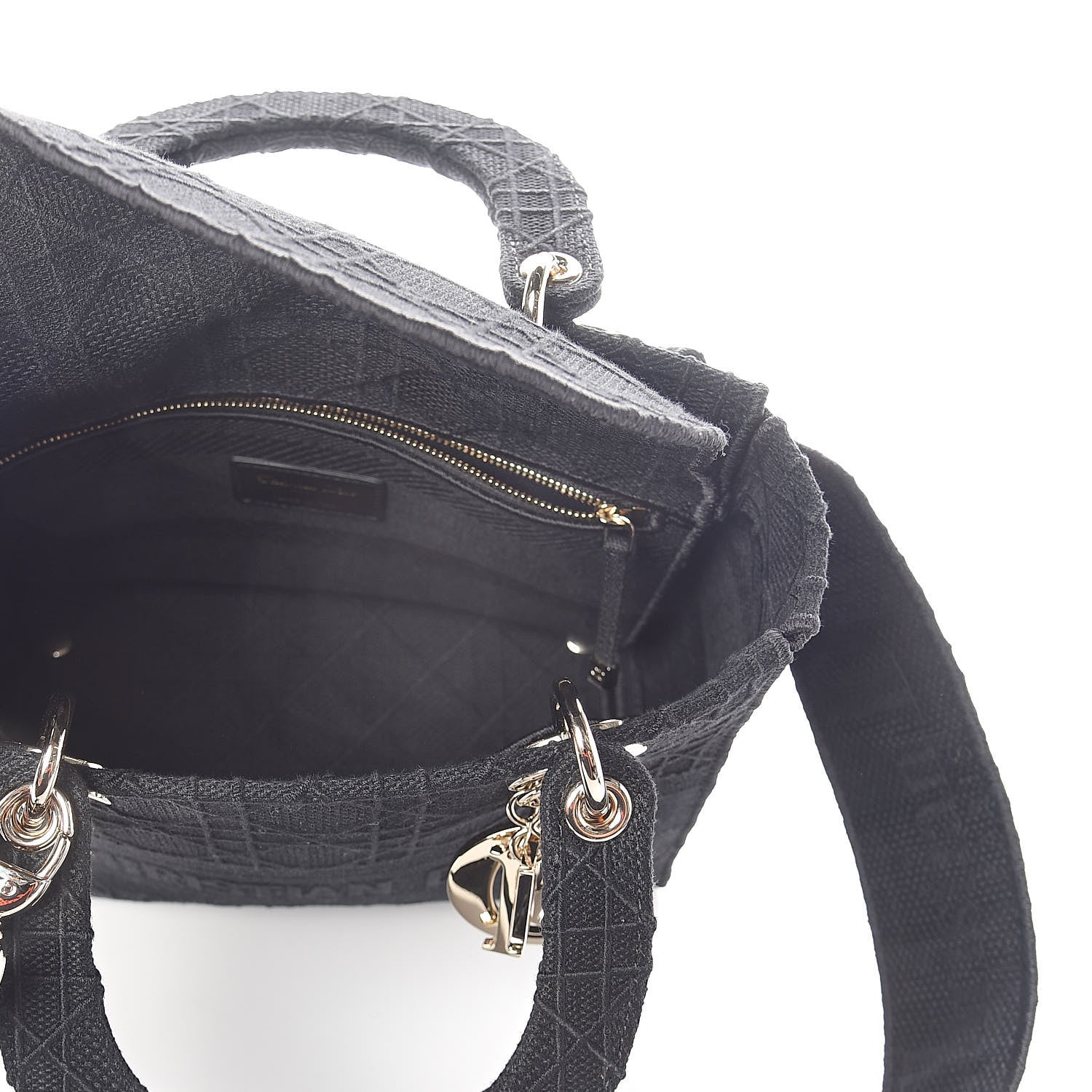 Christian Dior Canvas Cannage Medium Lady D-Lite Black 5 of 9