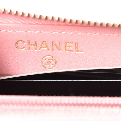 Chanel Iridescent Caviar Quilted Medium Zip Around Wallet Pink 6 of 12