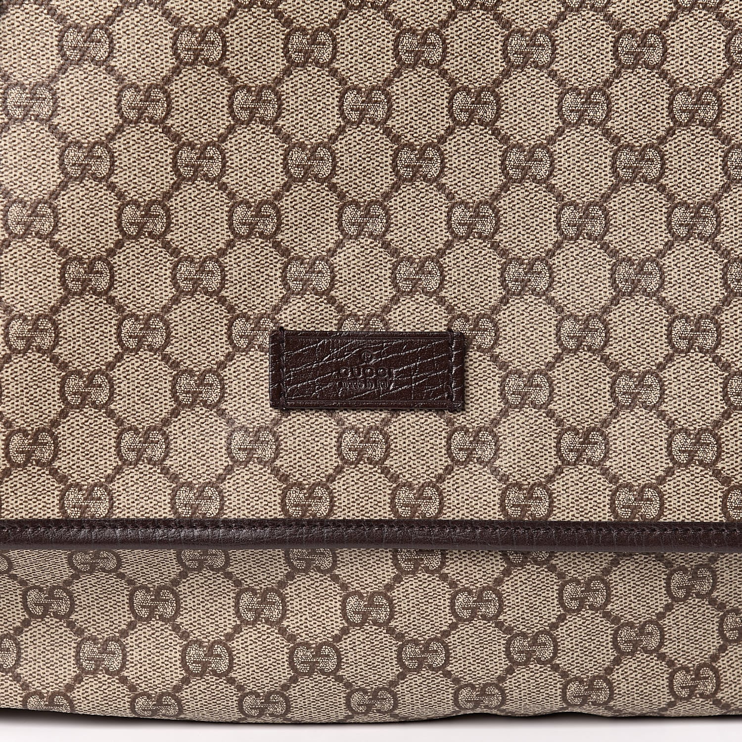 Gucci GG Plus Monogram Web Large Flap Messenger Bag Beige Dark Brown 10 of 10