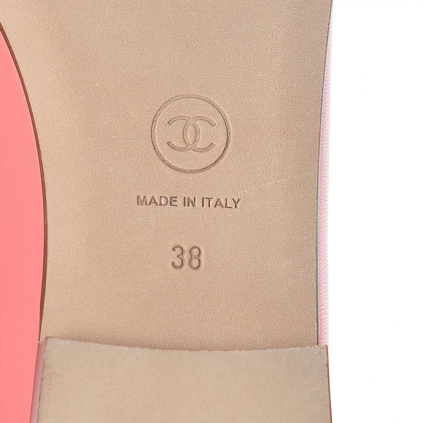 Goatskin Cap Toe CC Ballerina Flats 38 Pink
