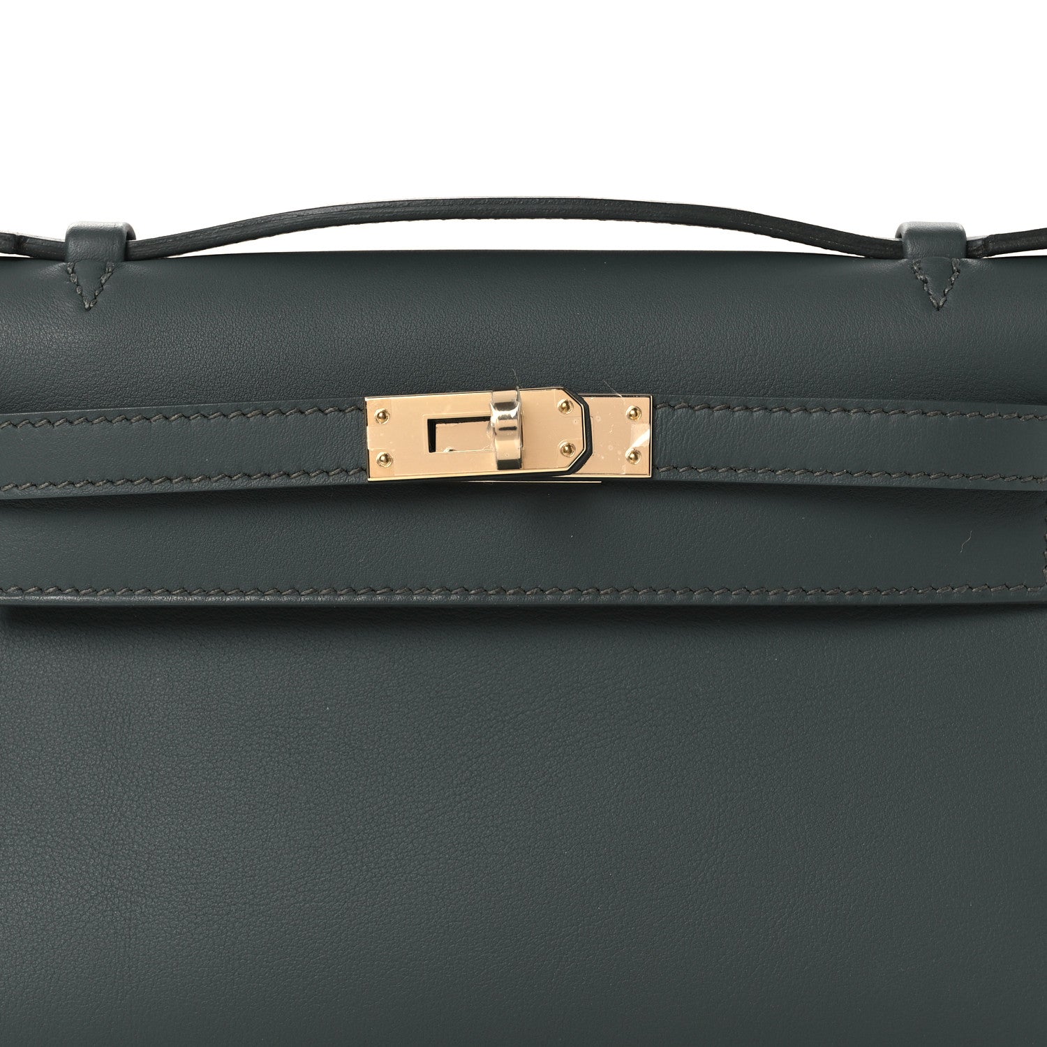 Hermes Swift Kelly Pochette Clutch Vert Mangrove 8 of 12