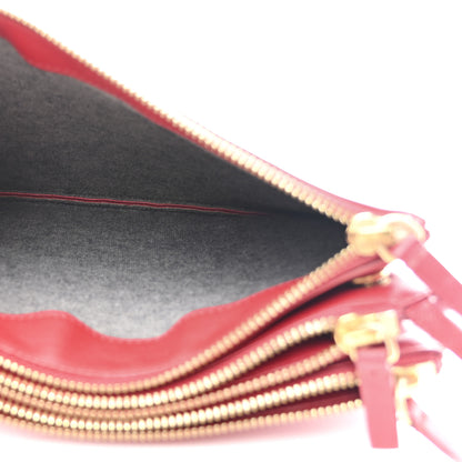 Celine Lambskin Small Trio Crossbody Bag Red 7 of 11