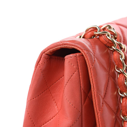 Chanel Lambskin Quilted Jumbo Single Flap Coral 15 of 19