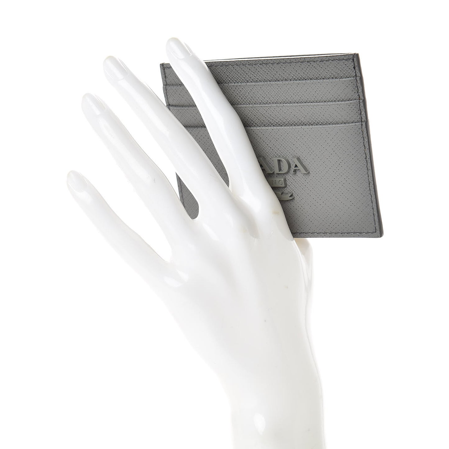 Saffiano Shine Monochrome Card Holder Marmo
