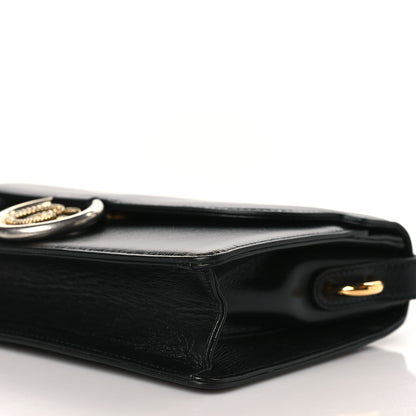 Gucci Textured Calfskin Small Torchon GG Ring Shoulder Bag Black 9 of 9