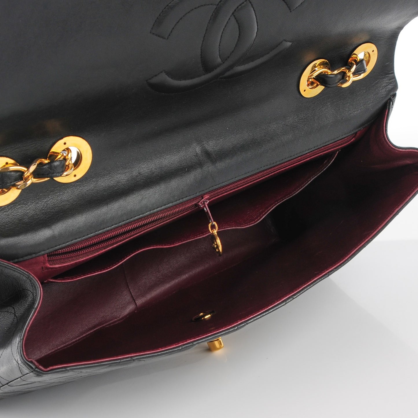 Lambskin Quilted XL Jumbo Flap Black