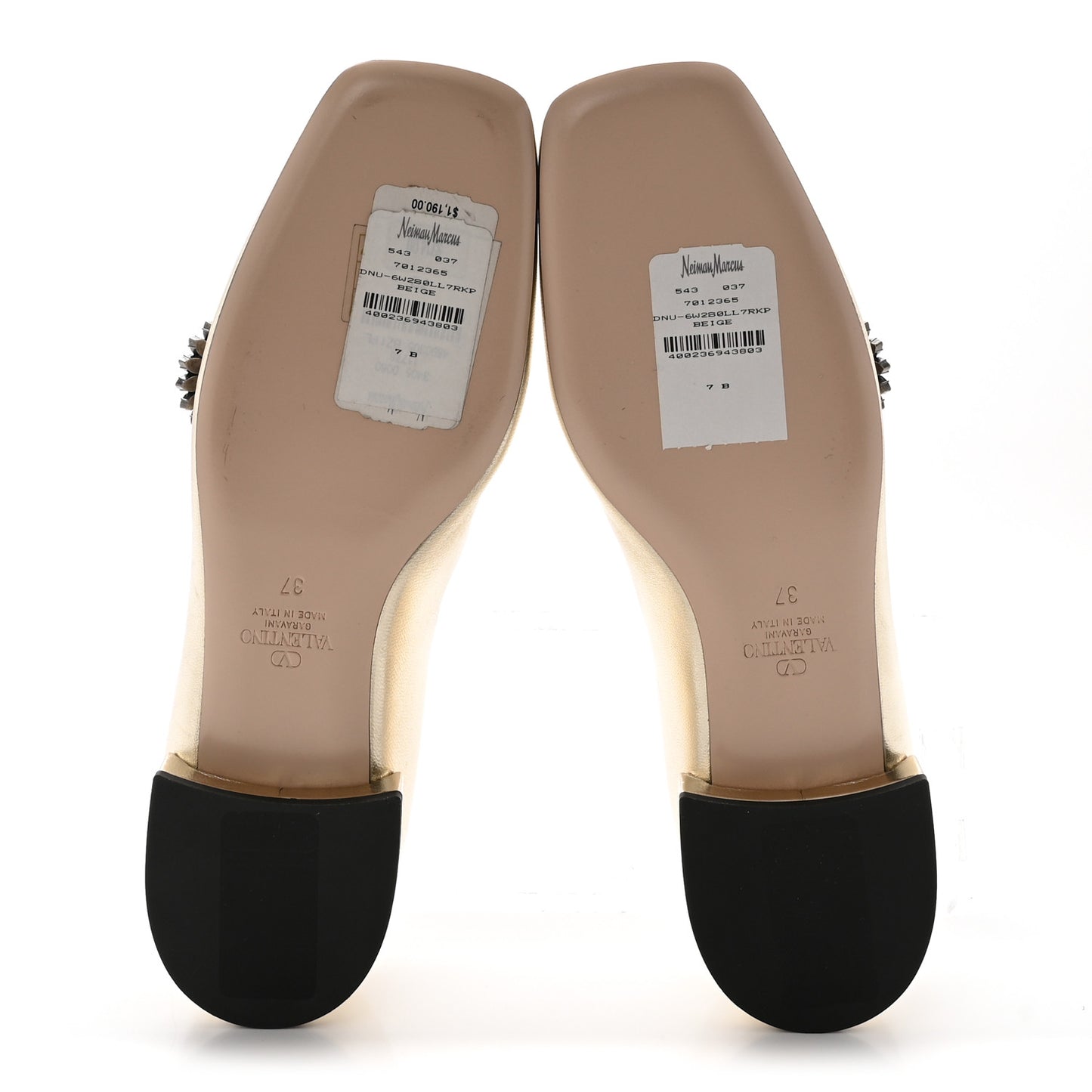 Metallic Kidskin Jewel Button Mary Jane Flats 37 Gold Pink