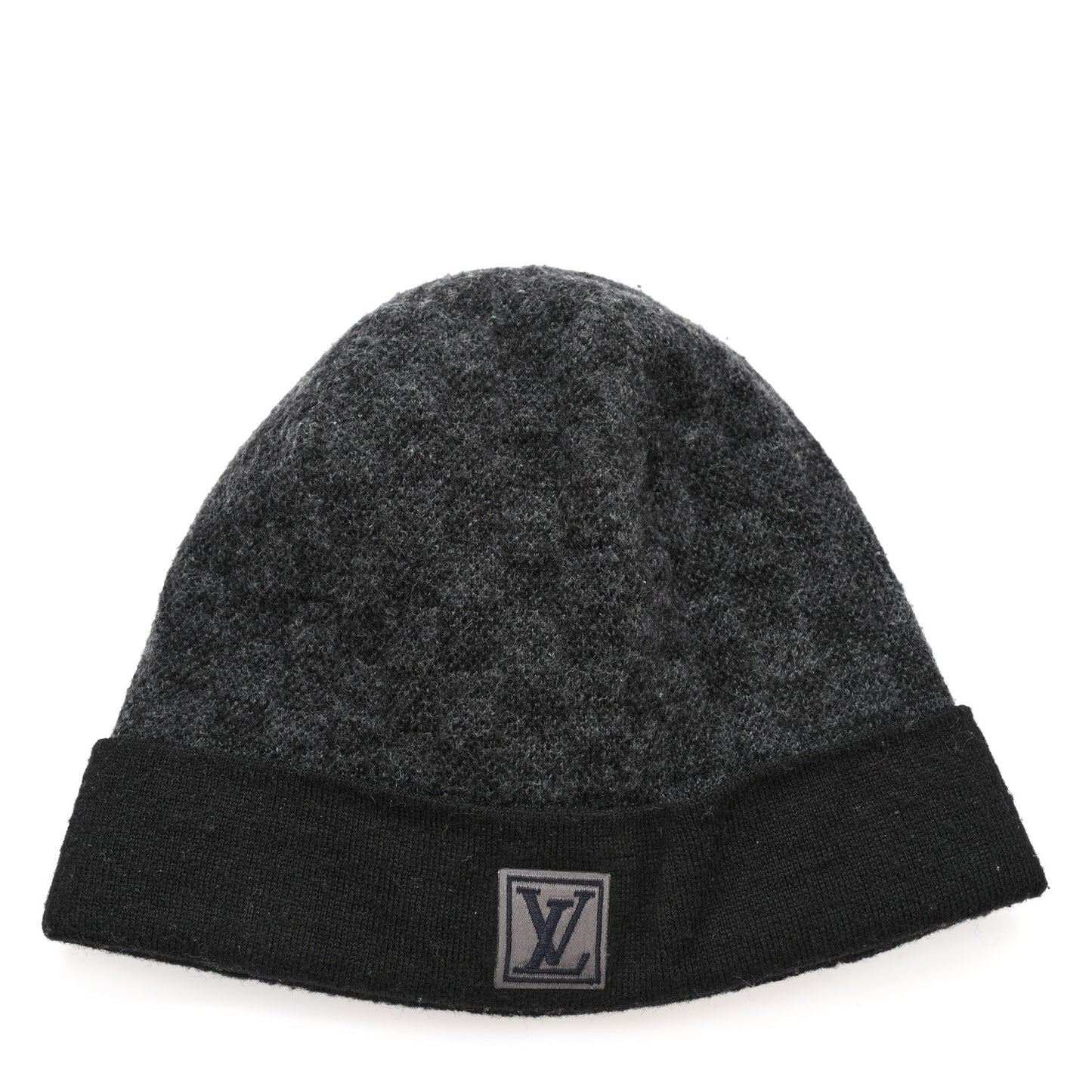 Wool Bonnet Petit Damier Graphite Beanie Hat