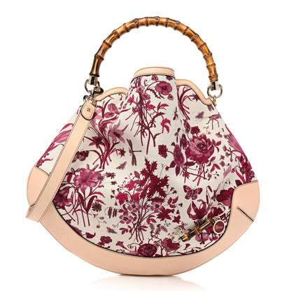 Gucci Canvas Floral Flora Peggy Bamboo Top Handle Hobo 1 of 12