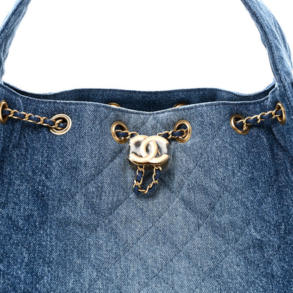Chanel Washed Denim Quilted Small Chanel 25 Handbag Blue 8 of 11