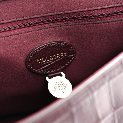 Mulberry Nappa Crocodile Embossed Medium Lily Flap Oxblood 6 of 11