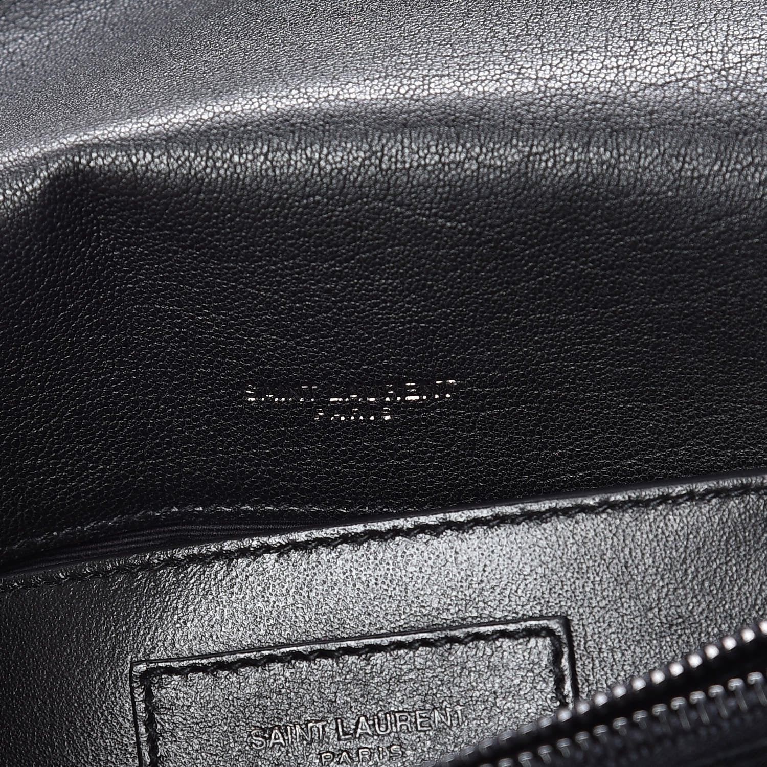 Saint Laurent Sheepskin Matelasse Chevron Monogram Medium College Bag Black 7 of 10