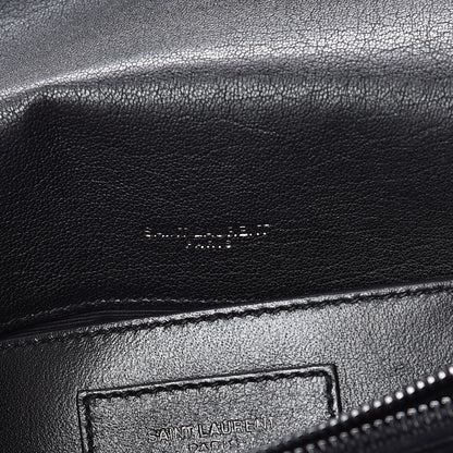 Saint Laurent Sheepskin Matelasse Chevron Monogram Medium College Bag Black 7 of 10