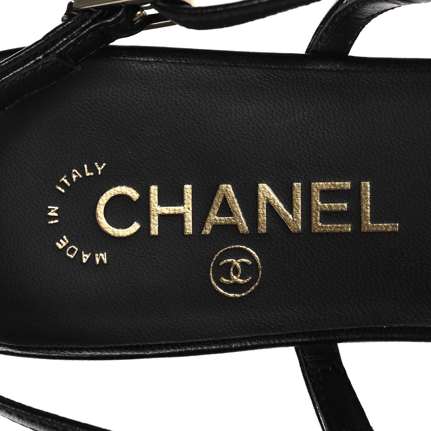 Chanel Lambskin Chain CC Sandals 40 Black 9 of 10