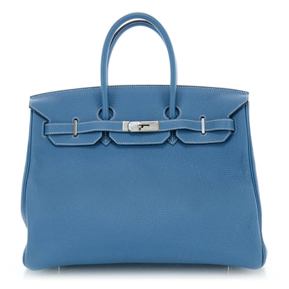 Hermes Taurillon Clemence Birkin 35 Blue Jean 1 of 8