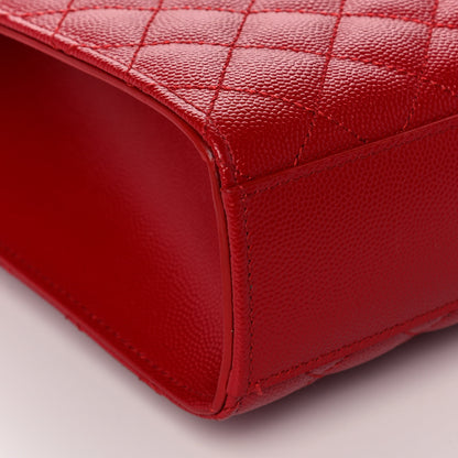 Saint Laurent Grain De Poudre Mixed Matelasse Large Triquilt Monogram Satchel New Red 9 of 10