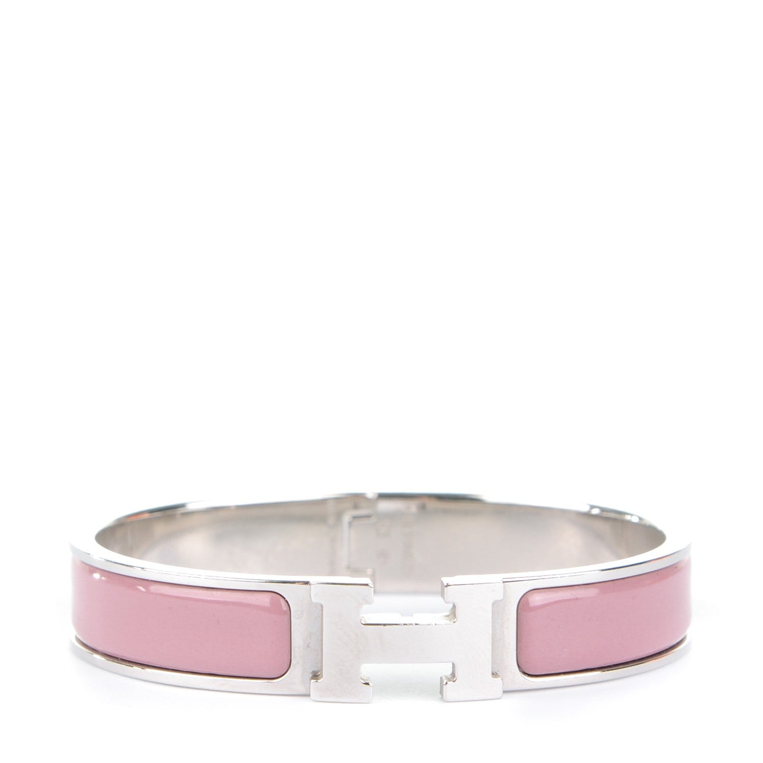 Hermes Enamel Narrow Clic Clac H Bracelet GM Bois De Rose 1 of 4