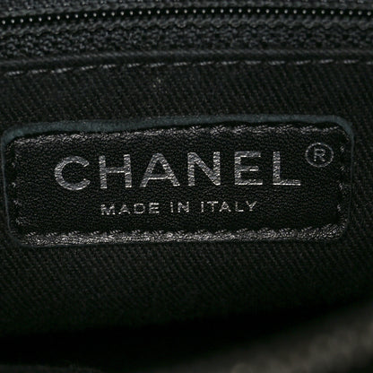 Chanel Metallic Goatskin Quilted Small City Rock Shopping Tote Black 6 of 10