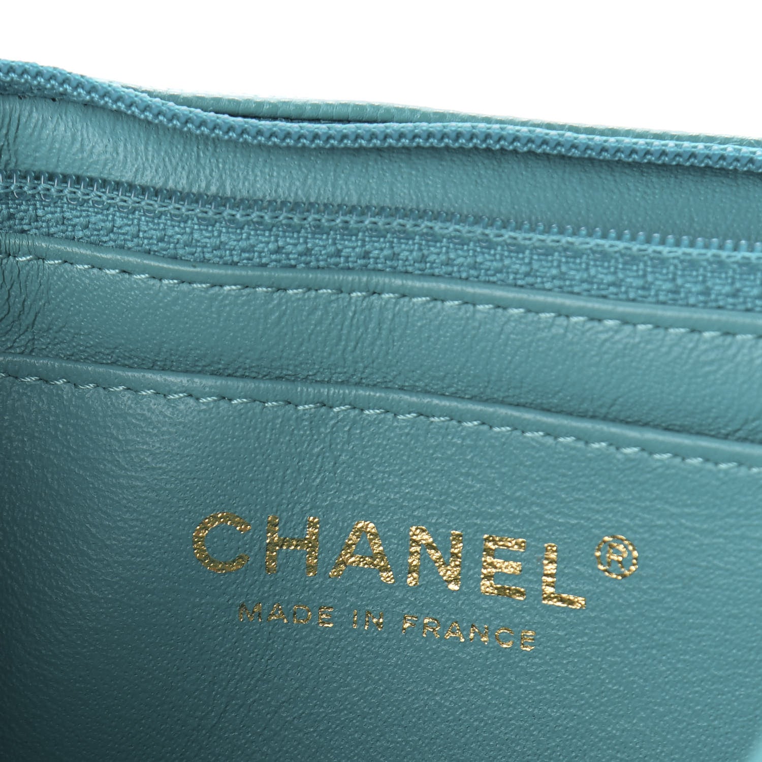 Chanel Caviar Quilted Mini Rectangular Flap Turquoise 7 of 9
