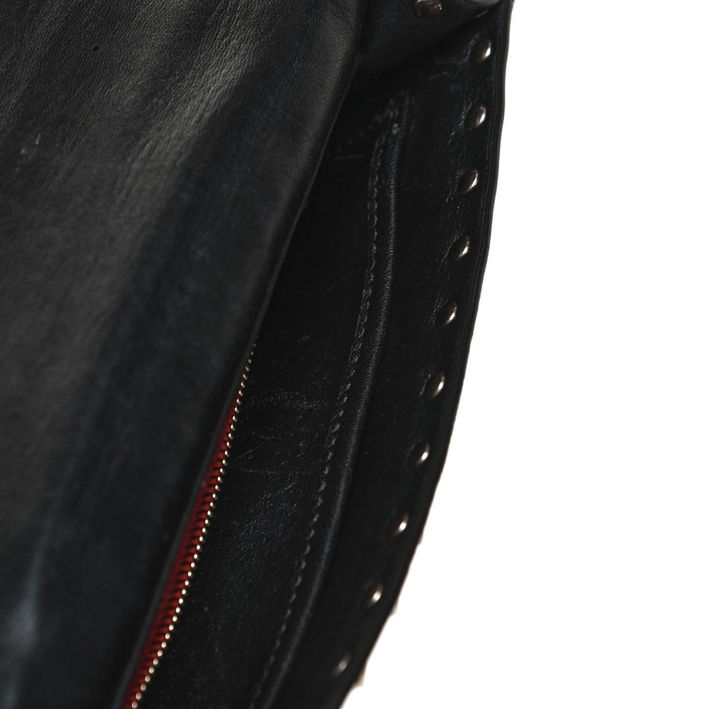 Lambskin Medium Rockstud Spike Shoulder Bag Black