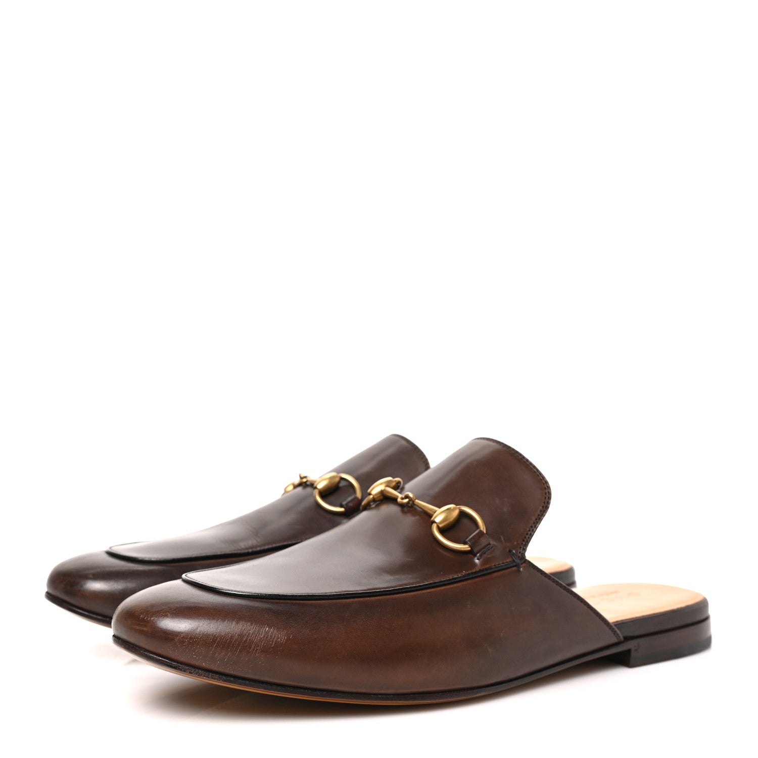 Gucci Calfskin Mens Princetown Slippers 10 Fondente Brown 3 of 10