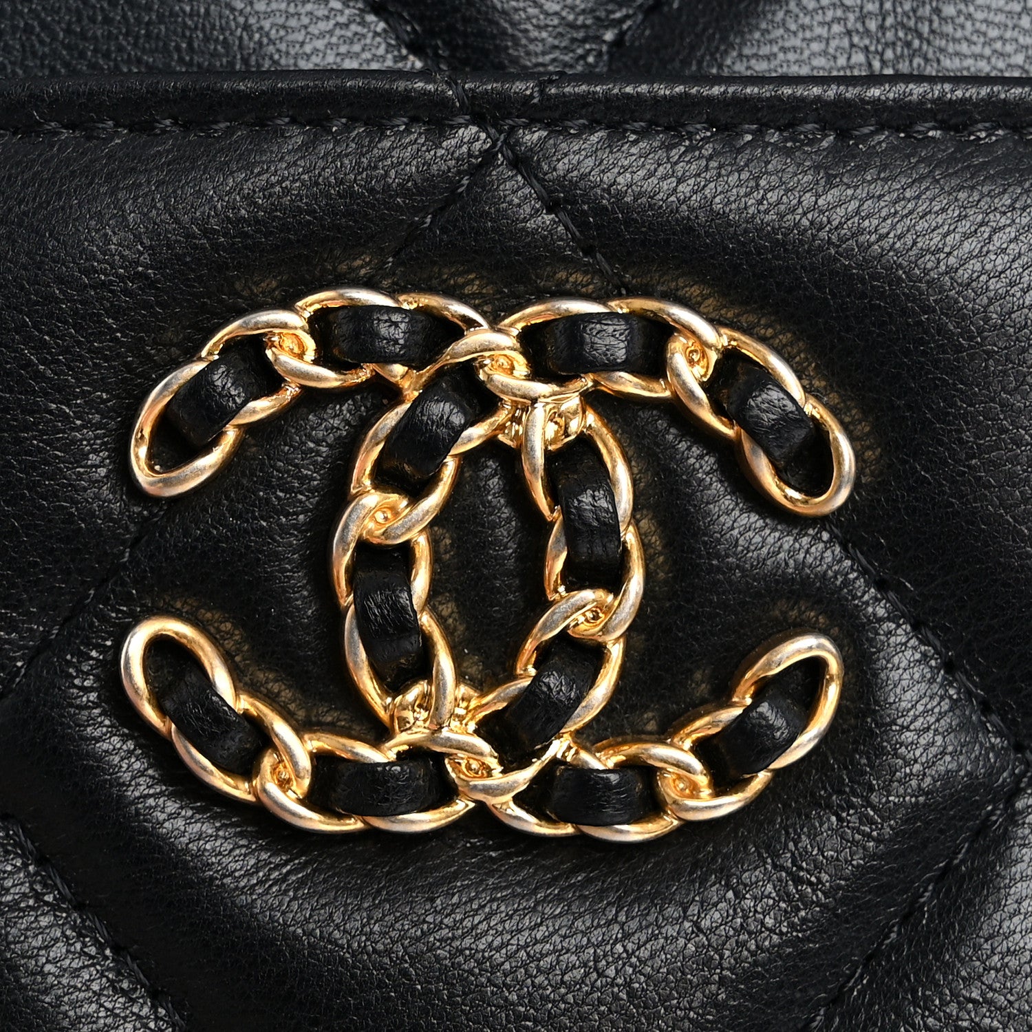 Chanel Goatskin Quilted Chanel 19 Phone and Card Holder Black 8 of 9