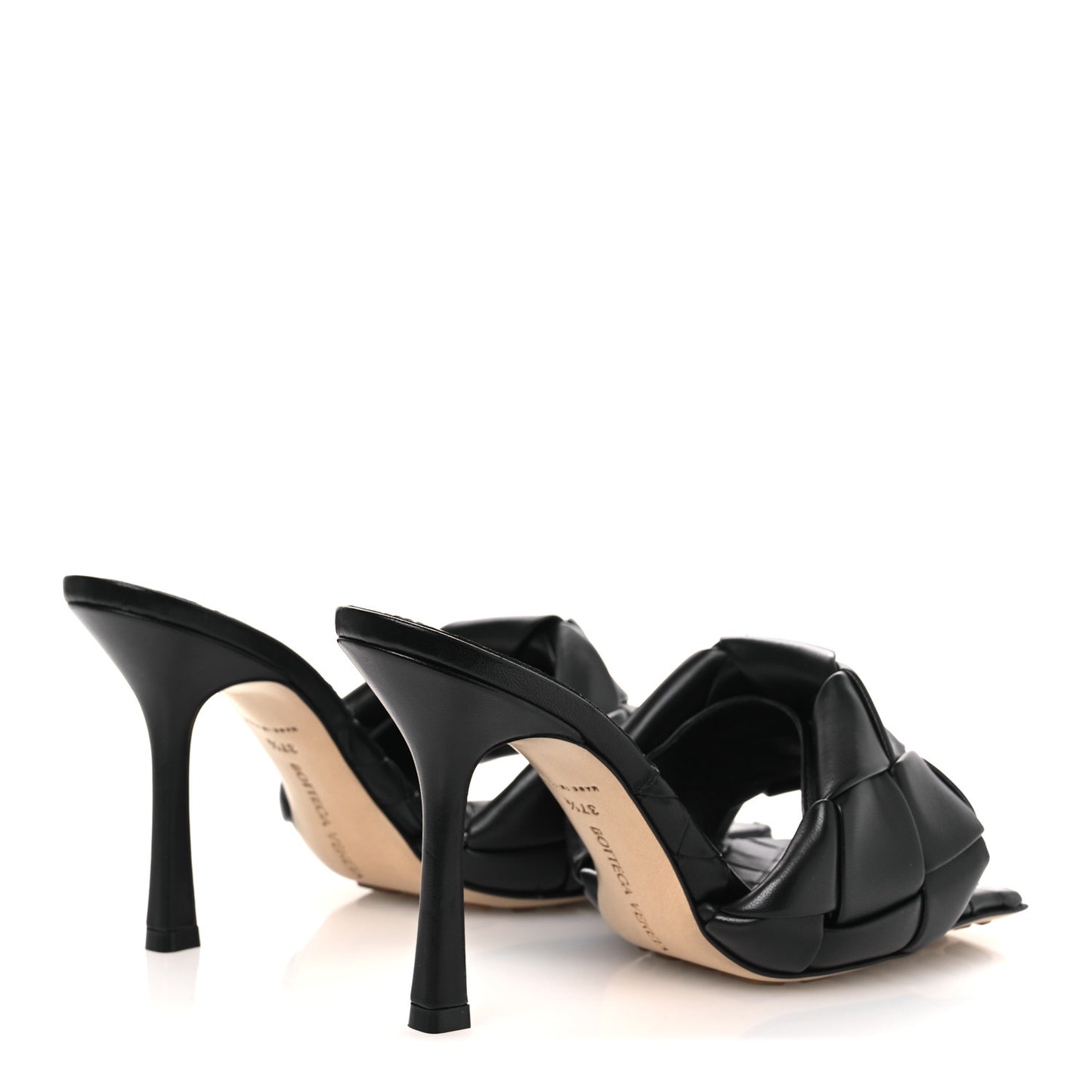Nappa Maxi Intrecciato Lido Mule Sandals 37.5 Black